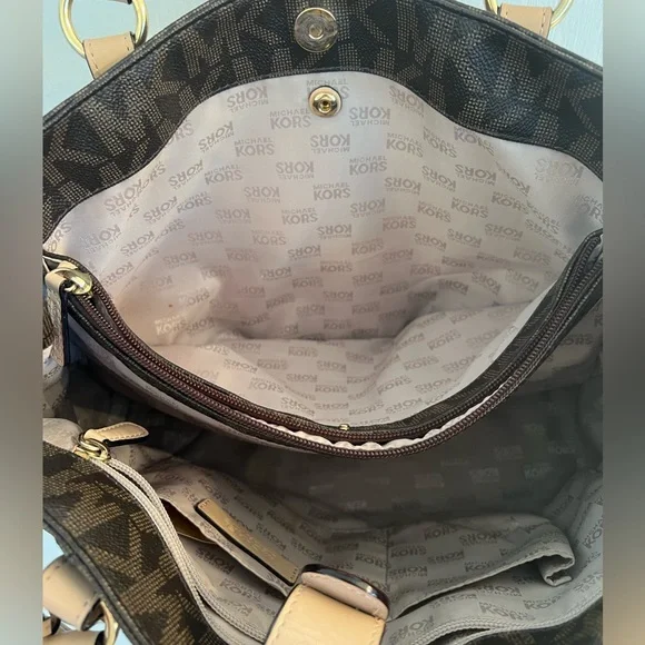 Michael Kors Tote Bag Brown Full Pattern 35t4gttt2b - Picture 4 of 8